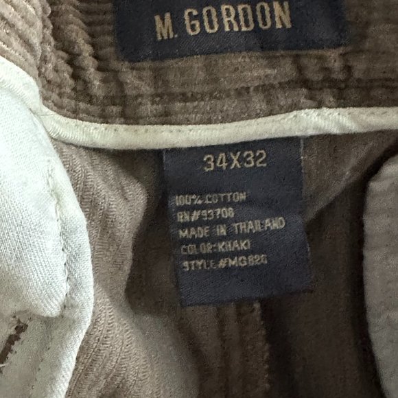 Corduroy Khaki 34/32 Men's Pants - Picture 6 of 9